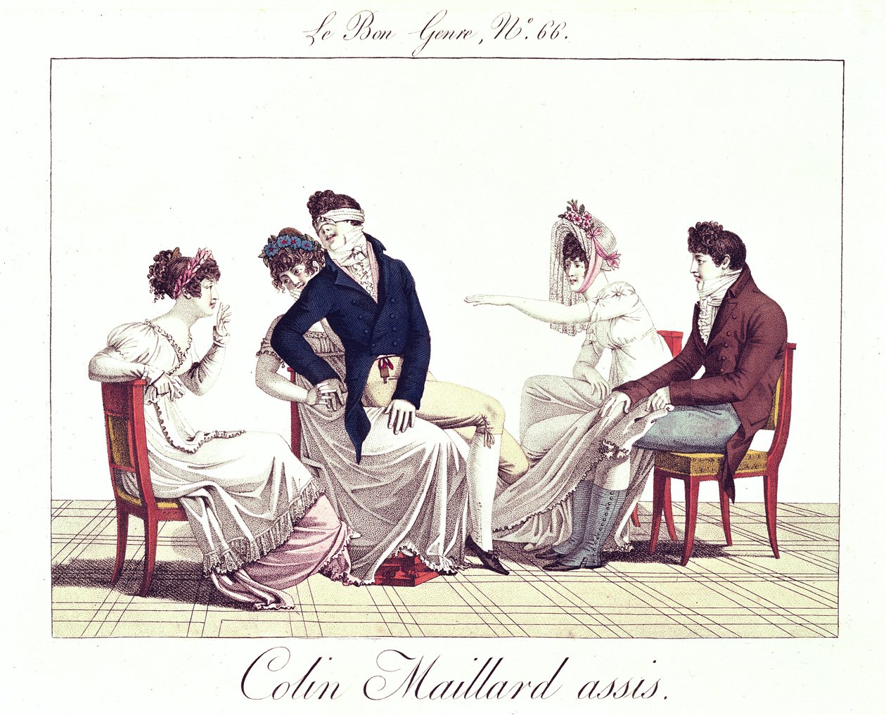 Een spel van Colin-Maillard (Blindemannetje), ca. 1810-20 door French School