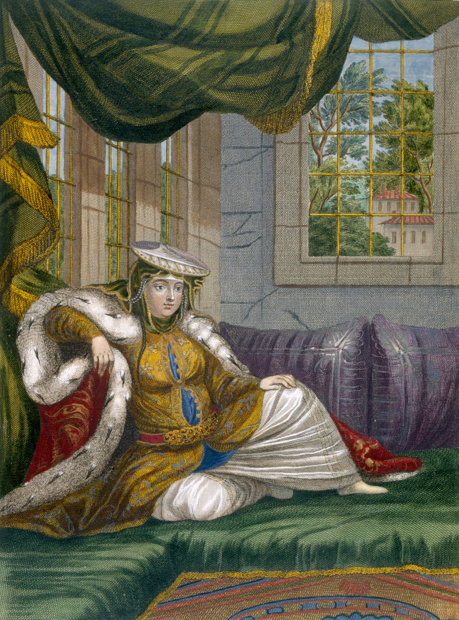 Een Joodse vrouw in ceremoniële kleding, ca. 1708 door French School