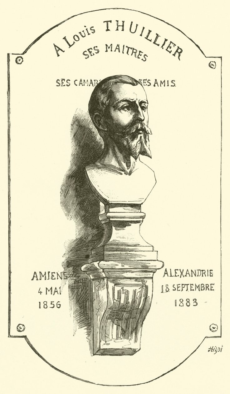Aan Louis Thuillier zijn meesters (gravure) door French School