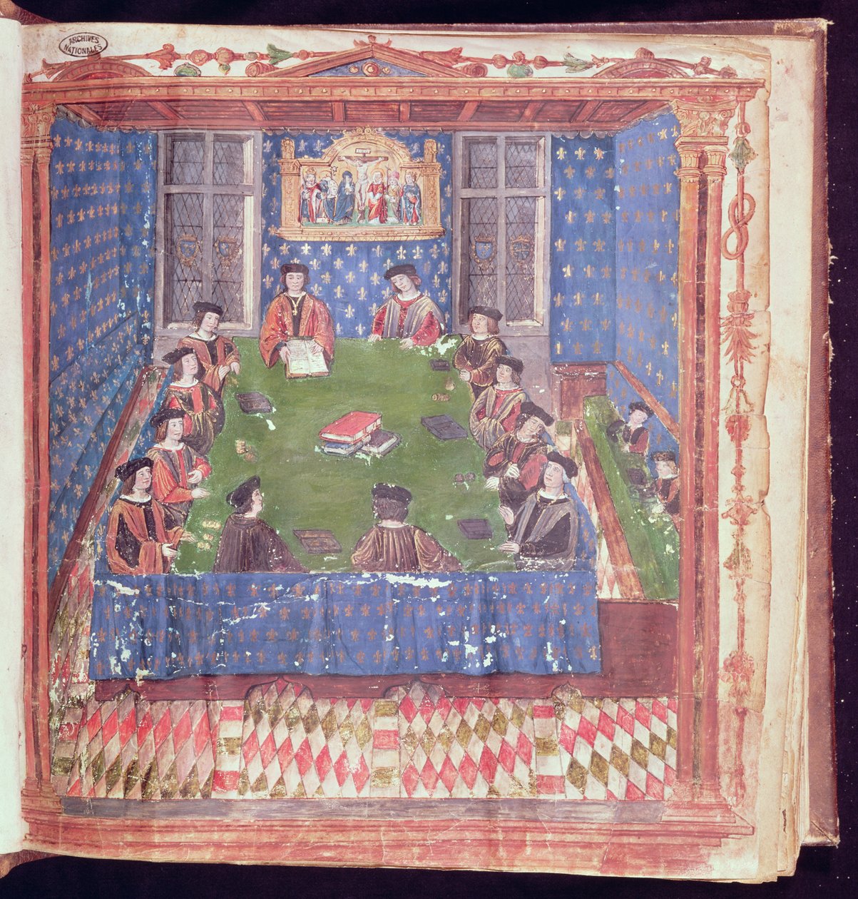 Een vergadering in de Chambre des Comptes, uit het Livre Ferre door French School