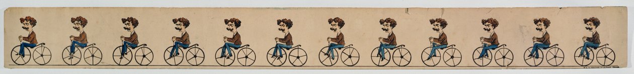 Een zoötroopband die een fietser uitbeeldt door French School