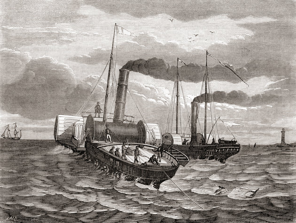 Een eerste poging in 1850 door John Watkins Brett