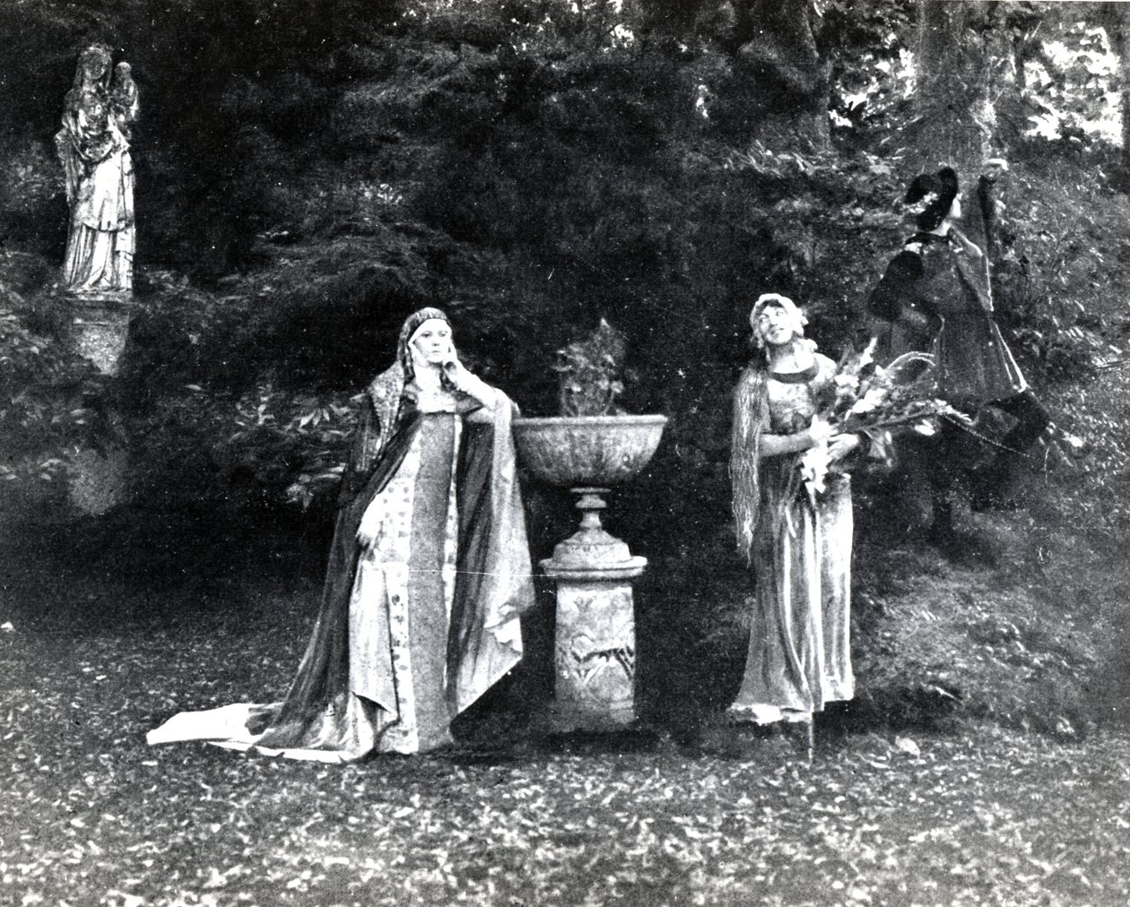 Acte I, Scene 3 van Pelleas et Melisande door Debussy, van een foto van de eerste productie in april 1902 van de opera in de Opera-Comique in Parijs, illustratie in Theatre magazine, juni 1902 door French School