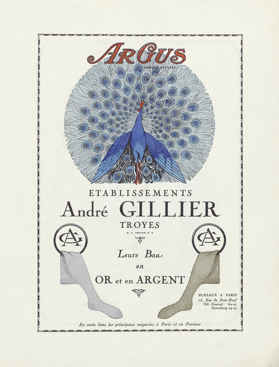 Advertentie voor Etablissements Andre Gillier , pub 1924 (stencilprint) door French School