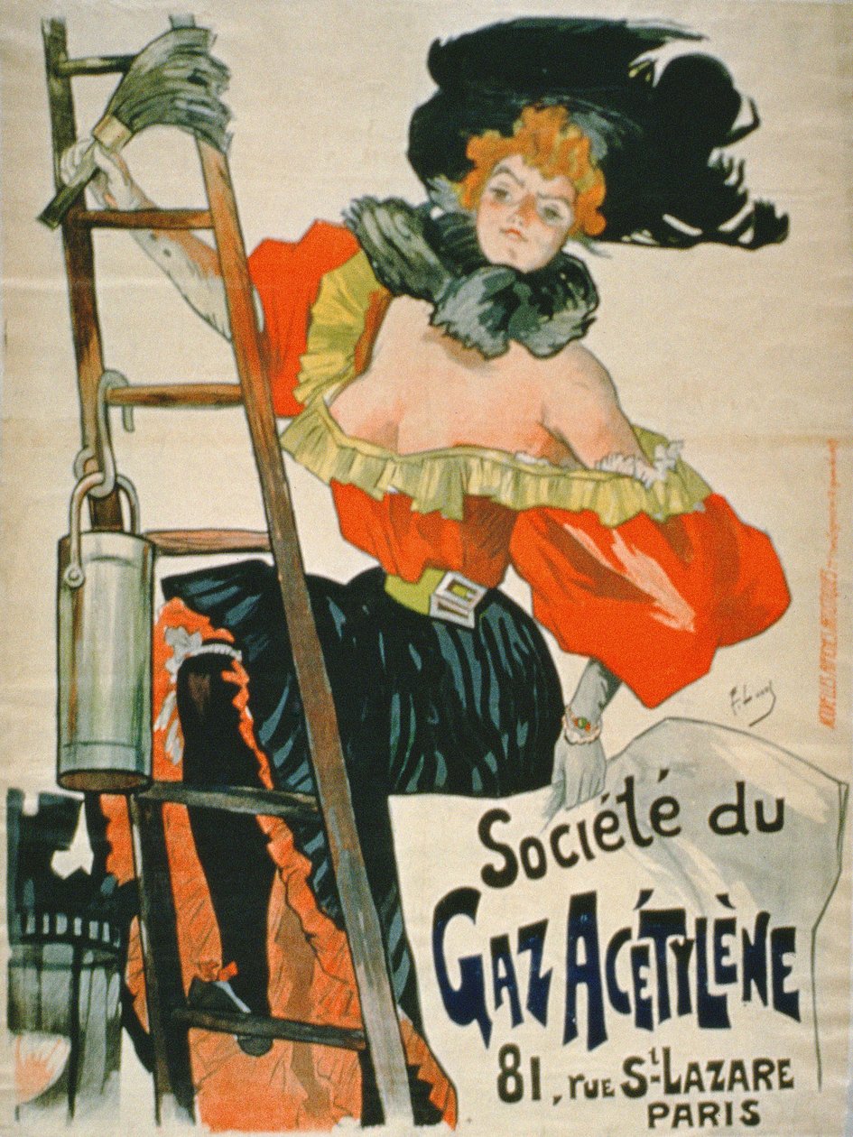 Advertentie voor de Societe du Gaz Acetylene, Parijs door French School