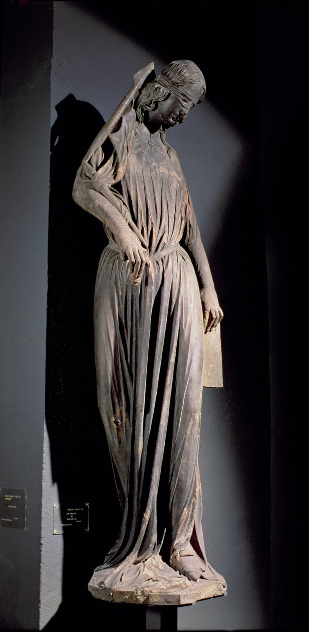 Allegorische figuur van de Synagoge, van het zuidelijke transeptportaal van de kathedraal, c.1230 door French School