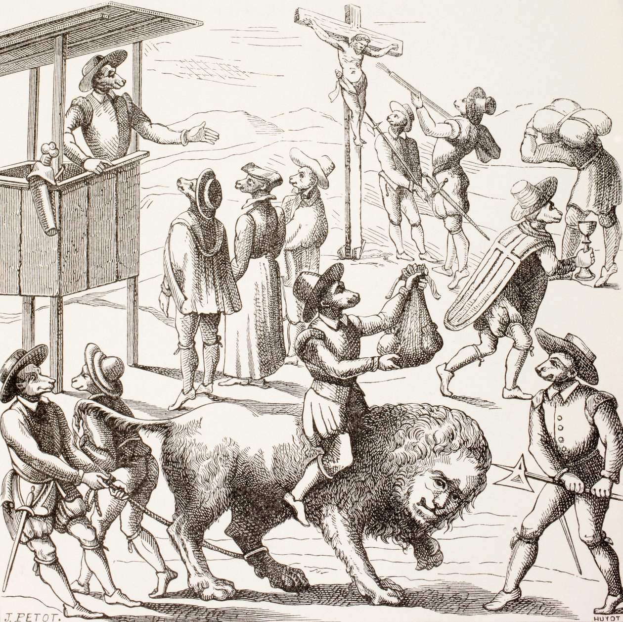 Allegorisch beeld van Excessen die zouden zijn begaan door de Hugenoten, uit 