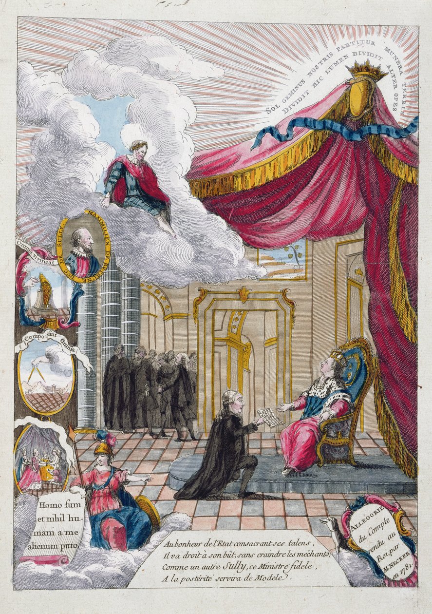 Allegorie van het rapport aan Louis XVI door Jacques Necker in 1781 door French School