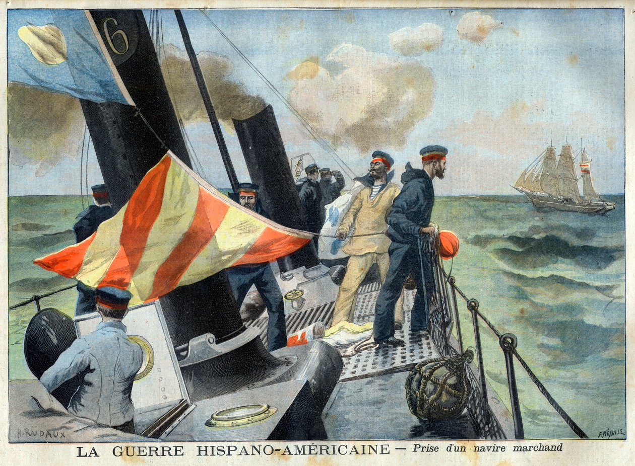 Amerikaans-Spaans Oorlog - De Spaans-Amerikaanse Oorlog: verovering van een koopvaardijschip door French School