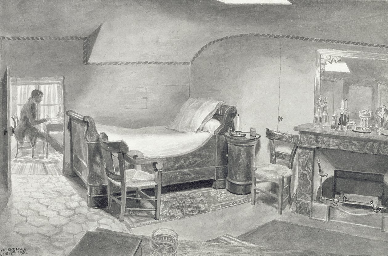 Een Zolderinterieur van een Kunstenaar in Parijs, ca.1830 door French School