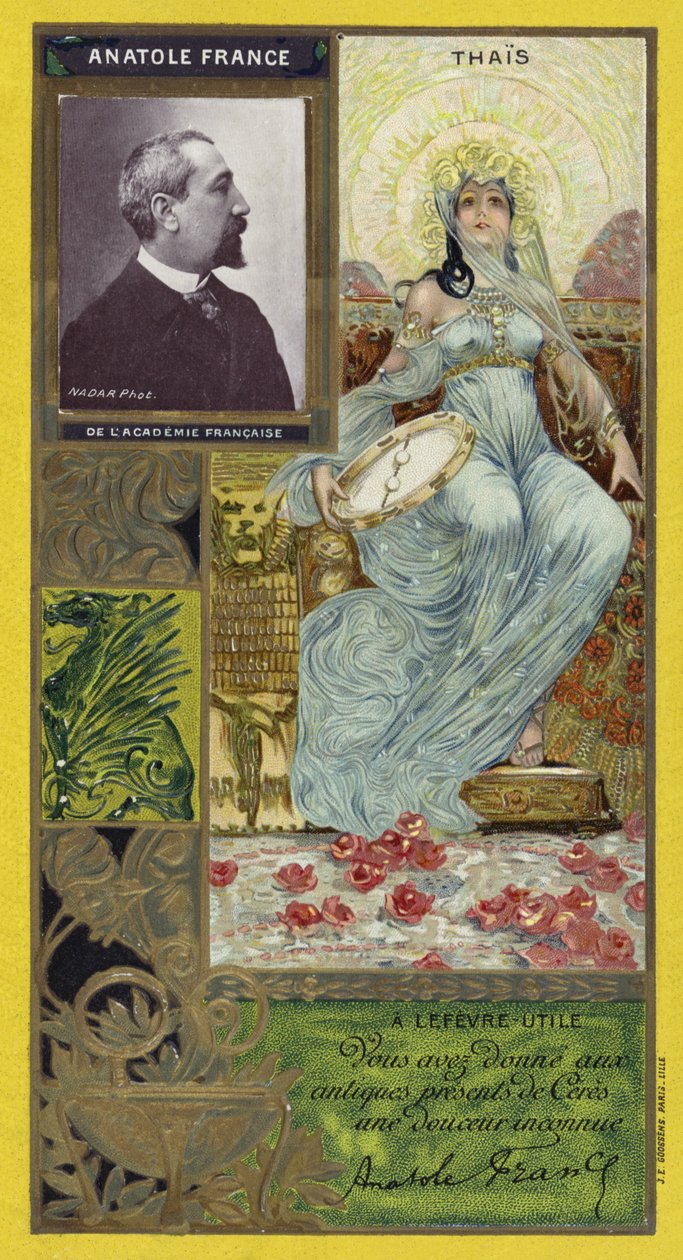Anatole France, Frans romanschrijver (chromolitho) door French School
