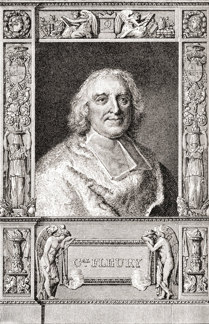 André-Hercule de Fleury, Bisschop van Fréjus, 1653-1743. Franse kardinaal en eerste minister van Lodewijk XV. Uit Les Heures Libres gepubliceerd 1908. door French School