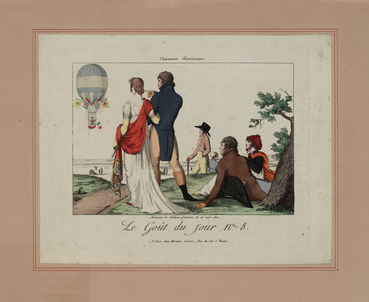 Ascension de Madame Garnerin, 28 maart 1802 door French School