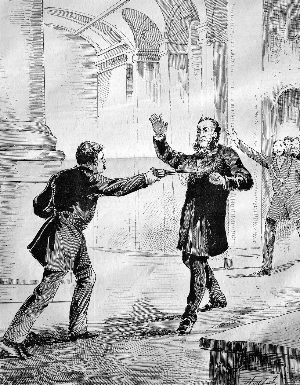 Moordaanslag op Jules Ferry (1832-1893), een Franse minister-president door French School