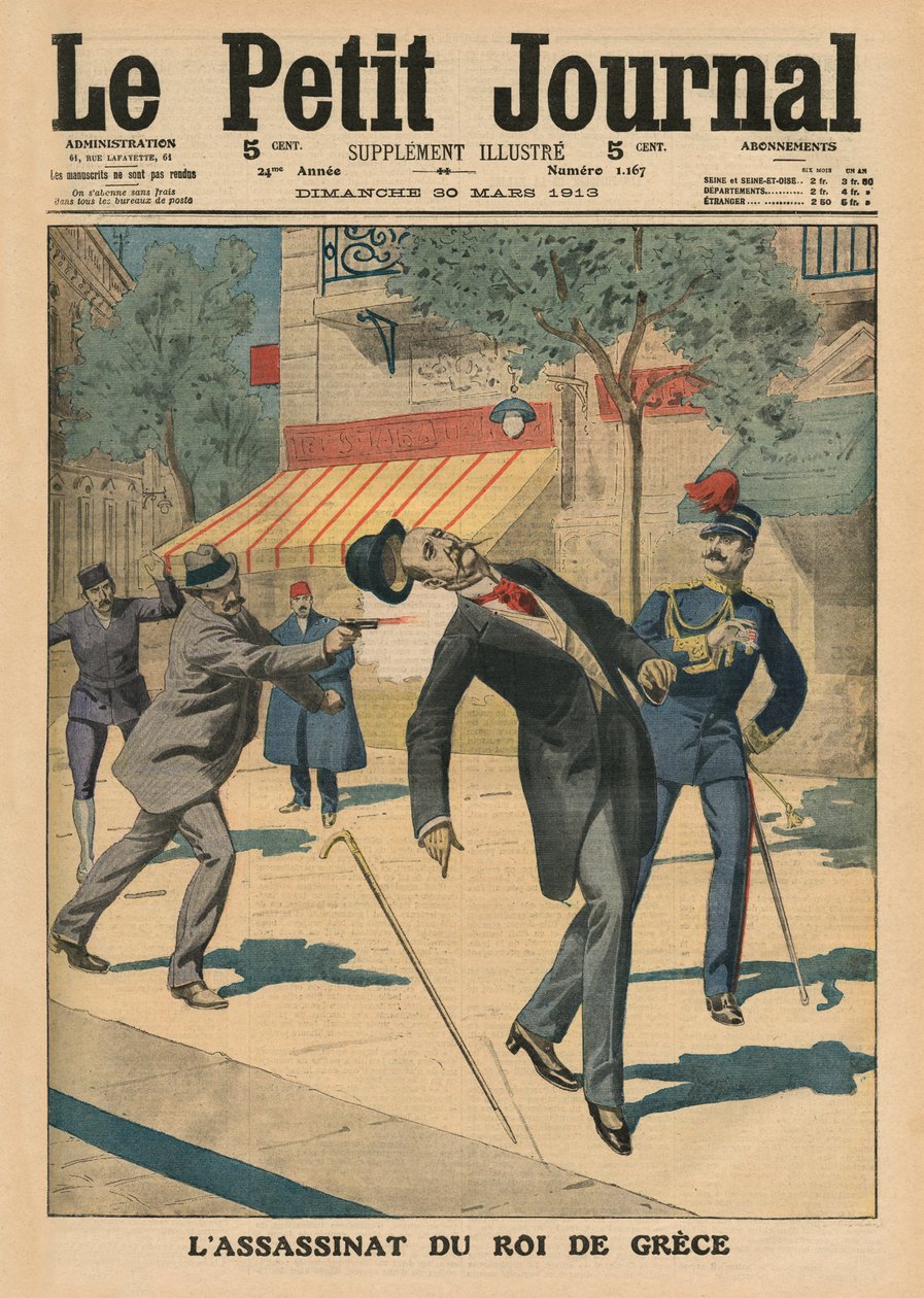 Moord op George I, Koning van Griekenland, voorpagina illustratie uit 