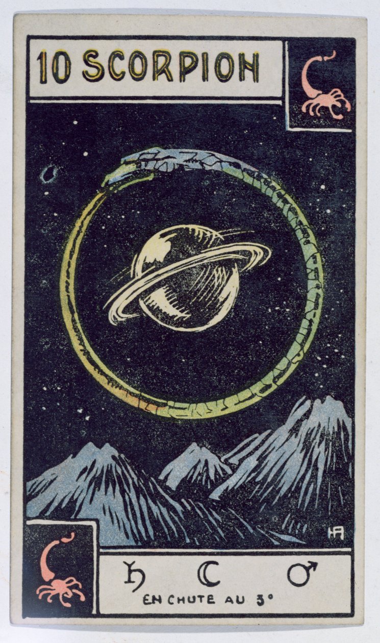 Astrologische tarotkaart met Schorpioen door French School