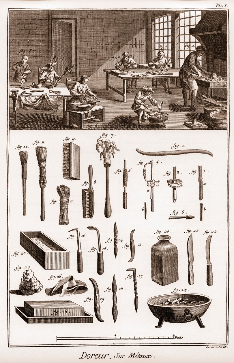 Atelier van een vergulder op metalen - 