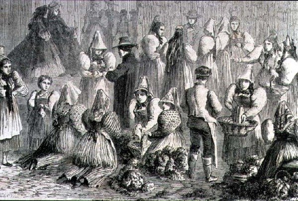 Augsburg Markt in de jaren 1860 door French School