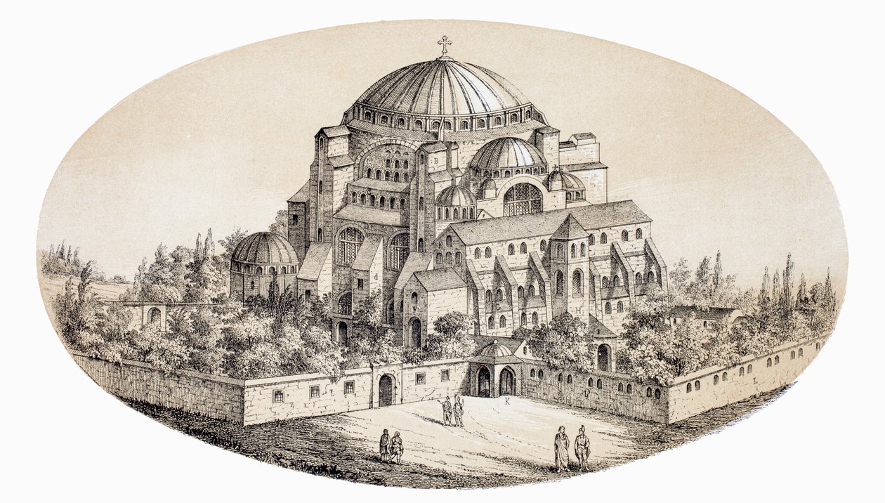 Aya Sofya Camii of St Sophia Basilika, Istanbul, Turkije, naar een illustratie uit het midden van de 19e eeuw, uit L