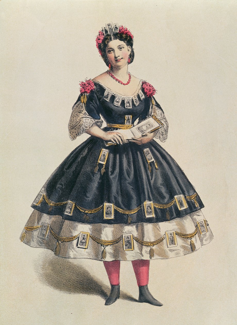 Baljurk versierd met fotografische cartes de visite, ca. 1860 door French School