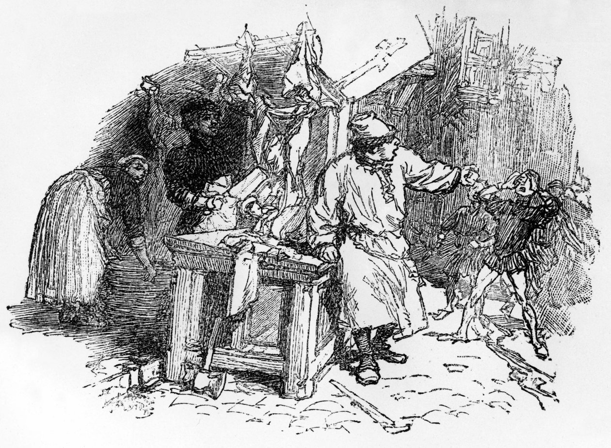 Ballades van Francois Villon "Pere noel, die de wijngaard plantte", editie Pelletan, 1896 door French School