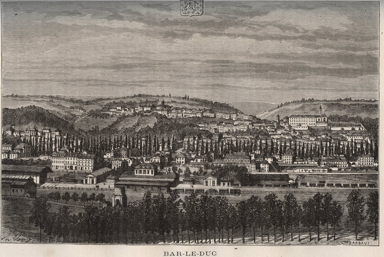 Bar-le-Duc - departement van de Meuse - gravure in 