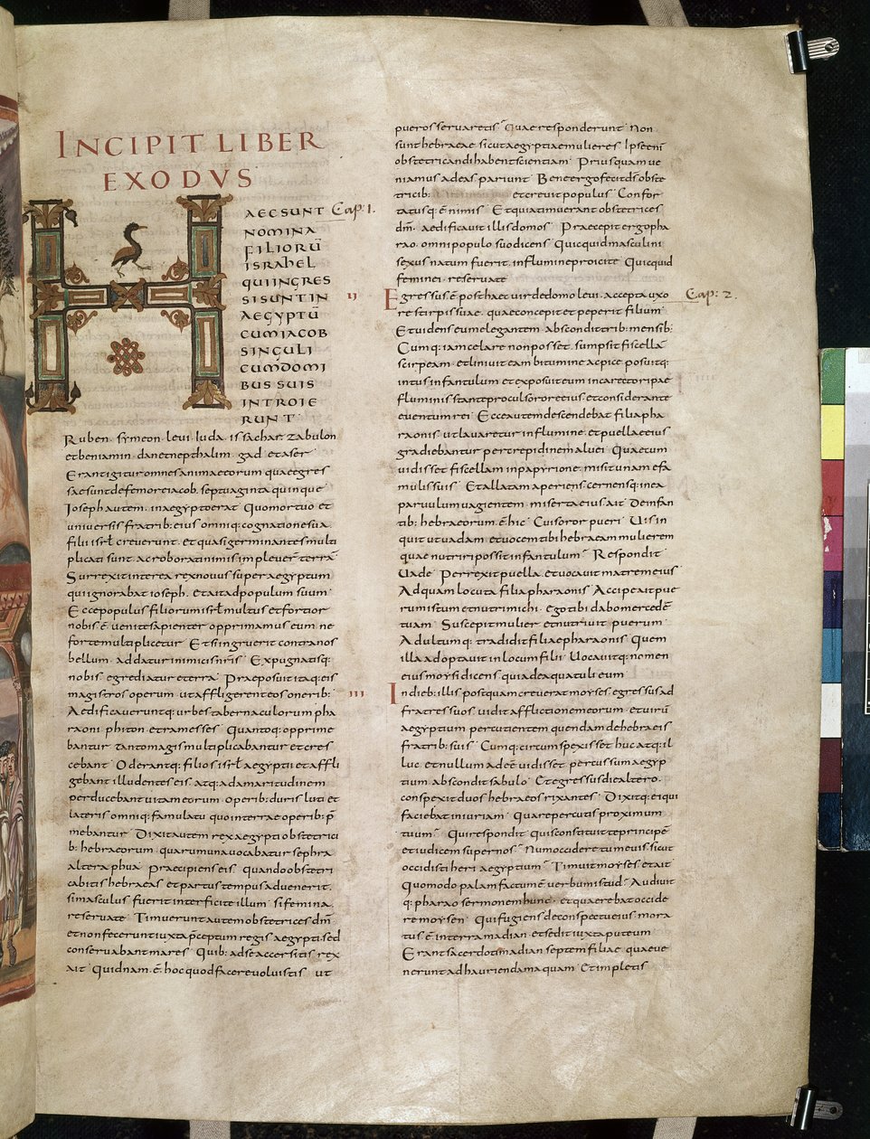 Begin van het Boek Exodus, met versierde initiaal 