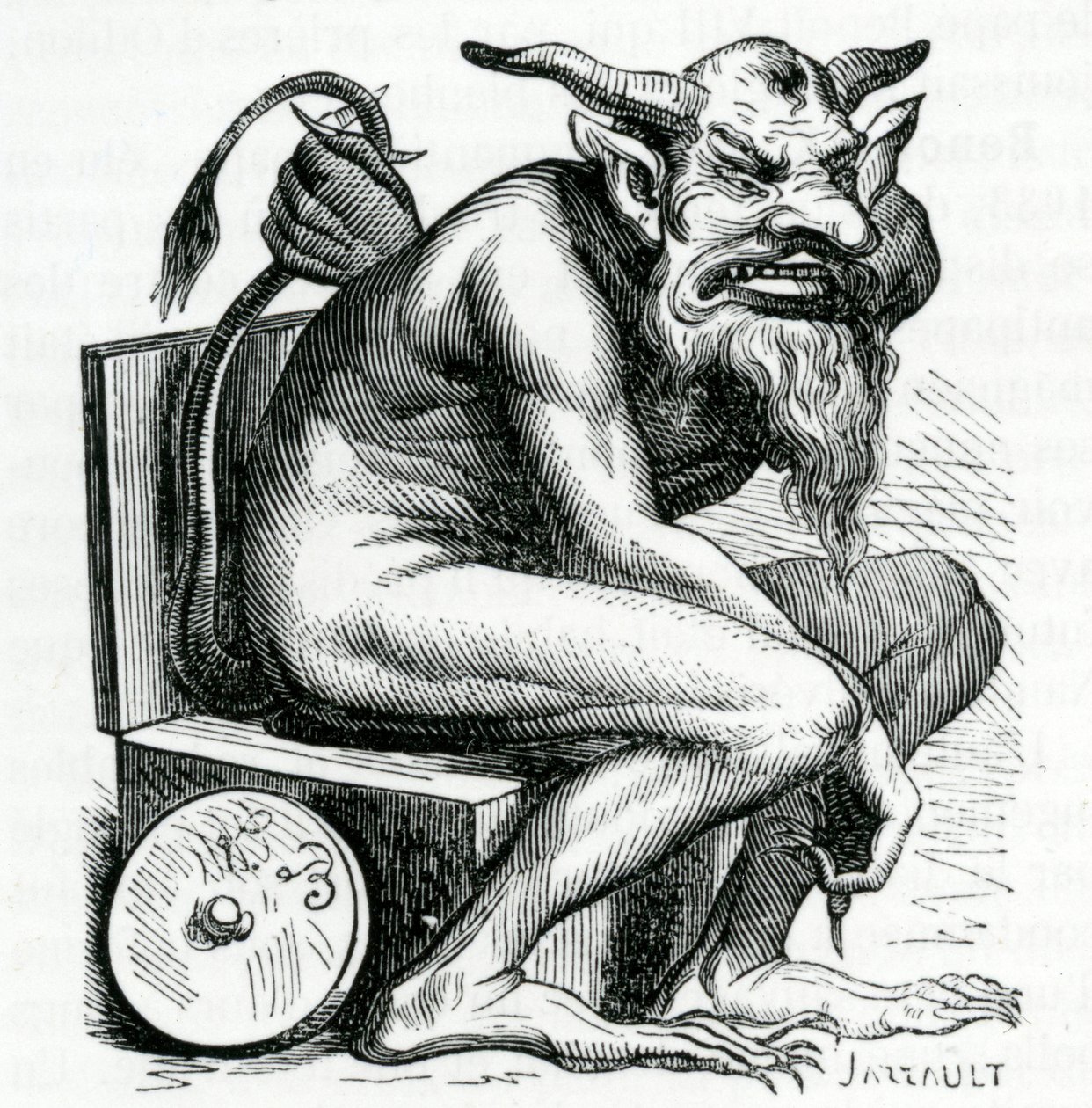 Belphegor, illustratie uit het Dictionnaire Infernal door Jacques Albin Simon Collin de Plancy door French School
