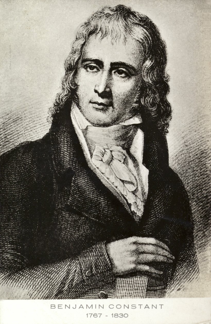Benjamin Constant (1767-1830), in Zwitserland geboren Frans politicus en schrijver (litho) door French School