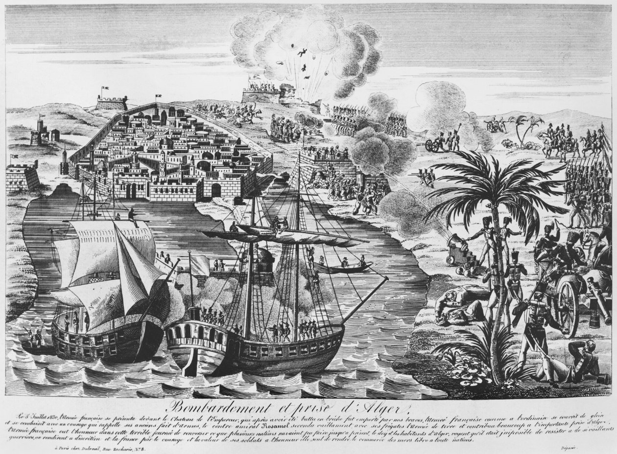 Bombardement en inname van Algiers op 5 juli 1830, 1830 door French School