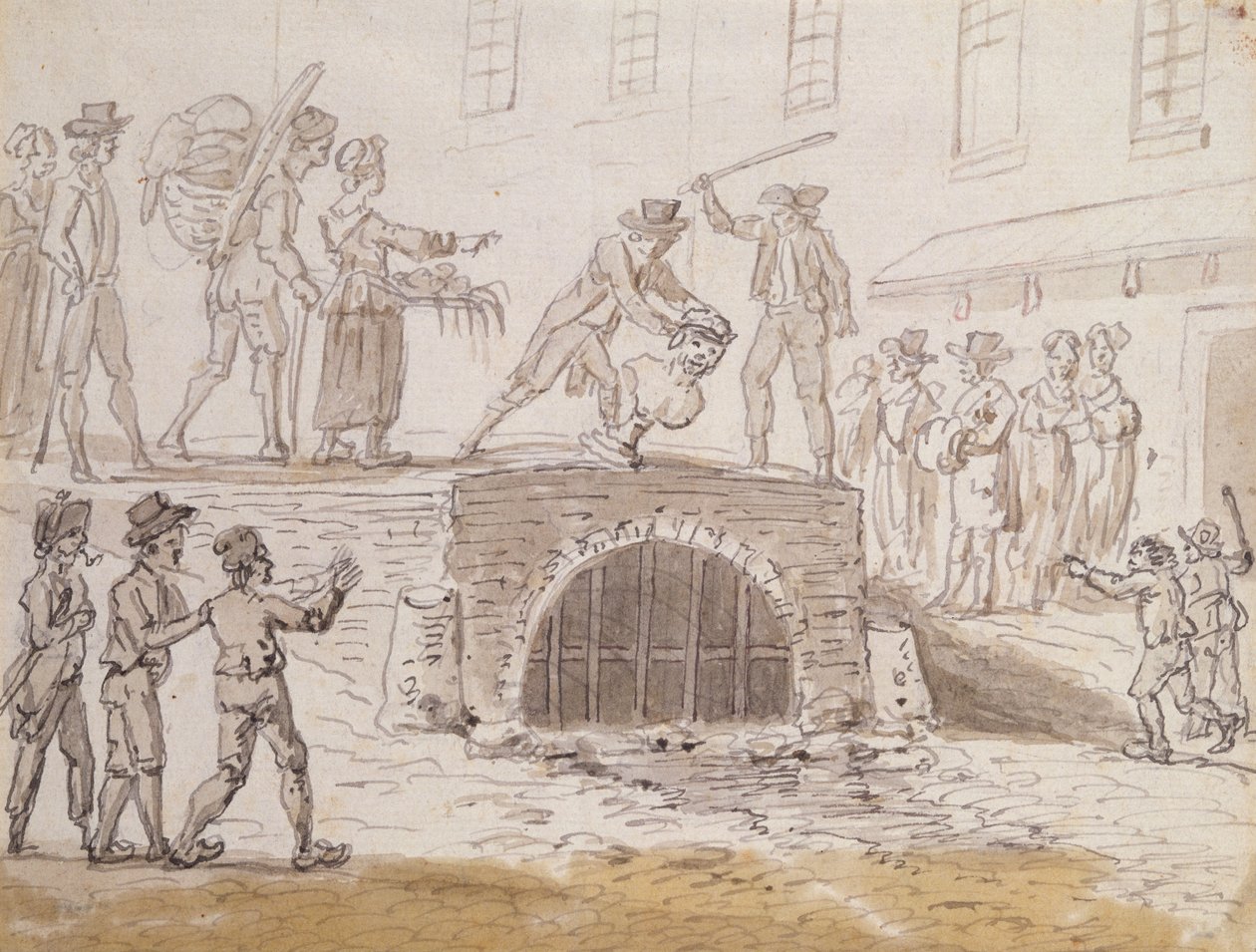 Borstbeeld van Marat in een riool gegooid, 5 februari 1795 door French School