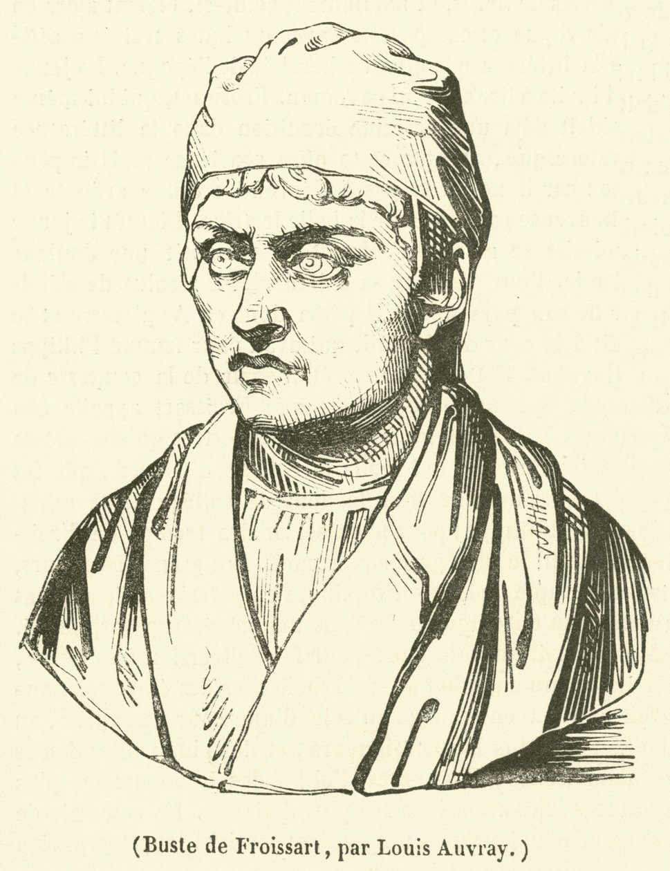 Buste van Froissart (gravure) door French School
