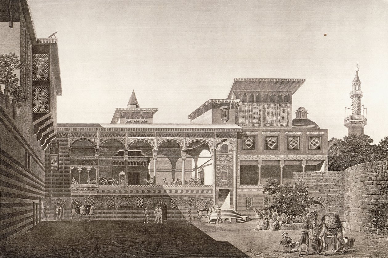 Caïro: Uitzicht op het Interieur van het Huis van Osman Bey door French School