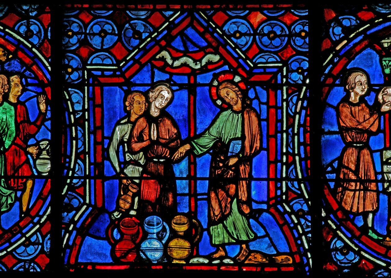 Bruiloft te Kana: Christus verandert water in wijn door French School