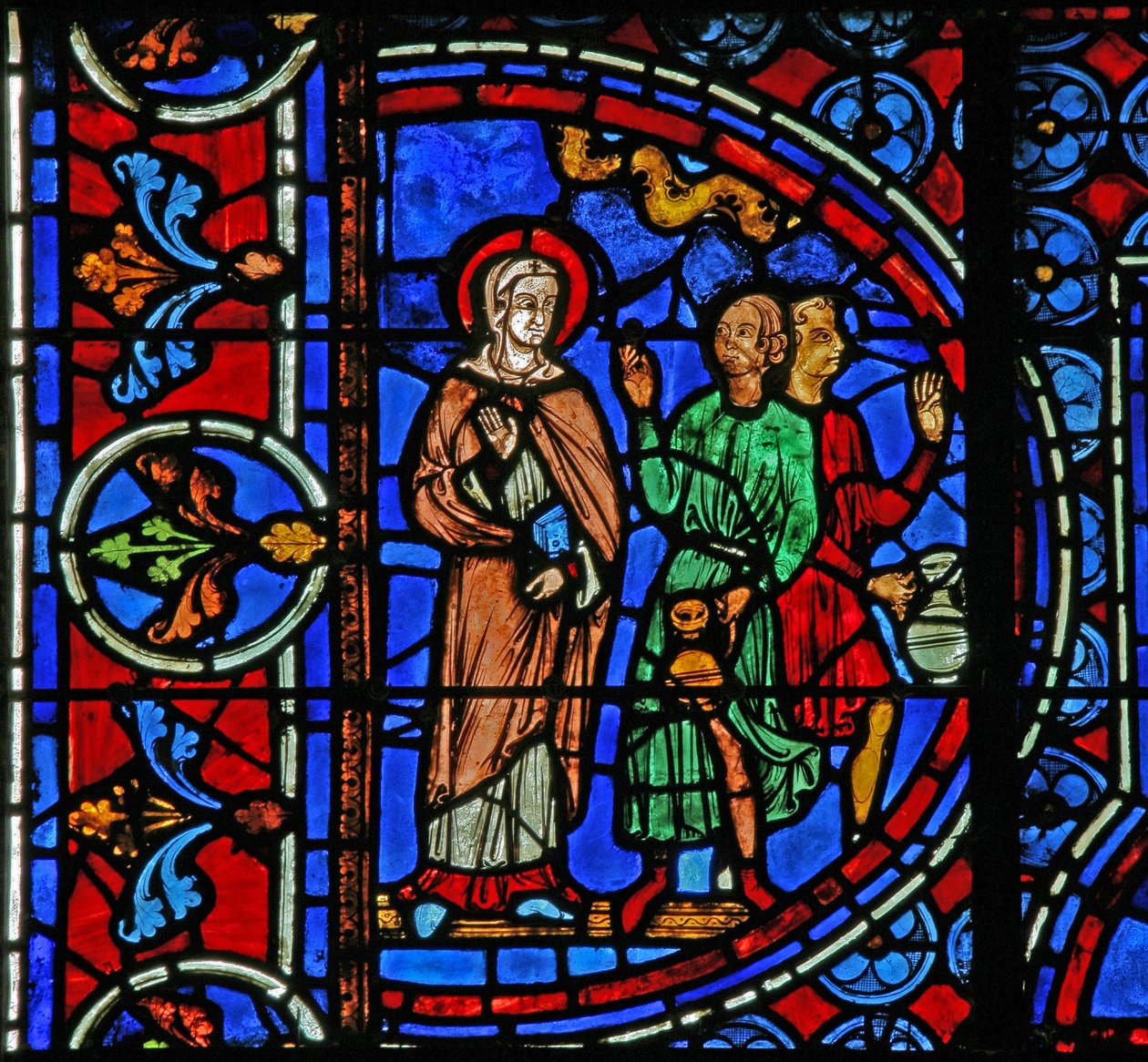Bruiloft te Kana: Maria zegt de dienaren te doen wat Christus zegt door French School