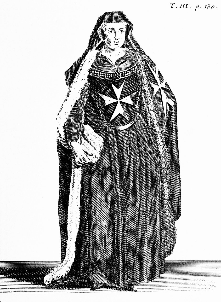 Kanones van de Orde van Sint-Jan van Jeruzalem tijdens de Rhodische periode, illustratie uit 