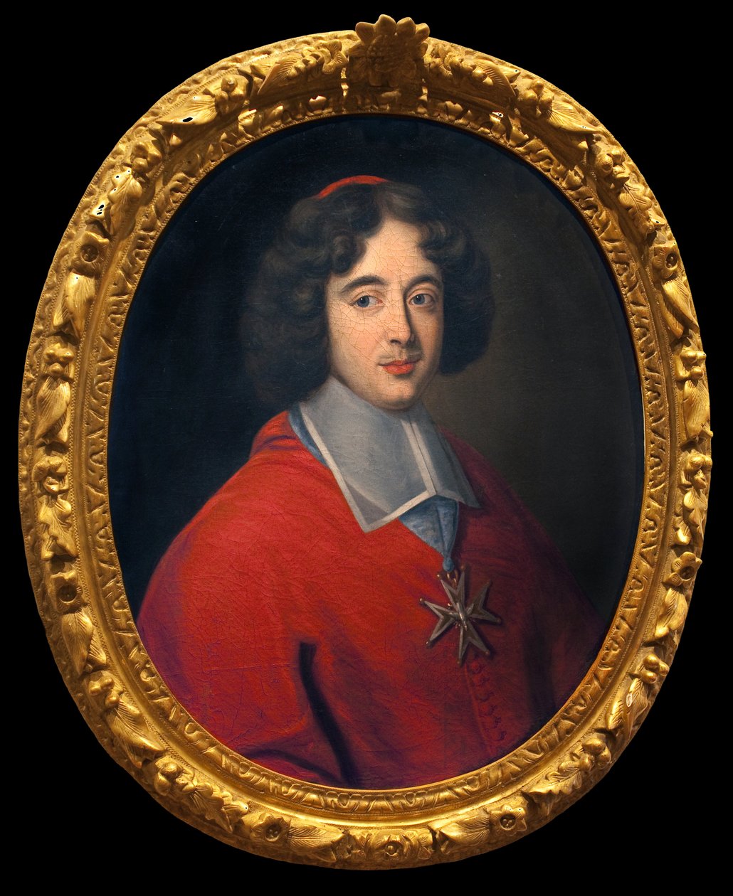 Kardinaal de Bouillon, abt van Tournus van 1660 tot 1715, initiatiefnemer van de bouw van het hotel dieu. Anoniem schilderij, Franse kunst 17e eeuw. Hotel Dieu, Musee Greuze, Tournus. door French School