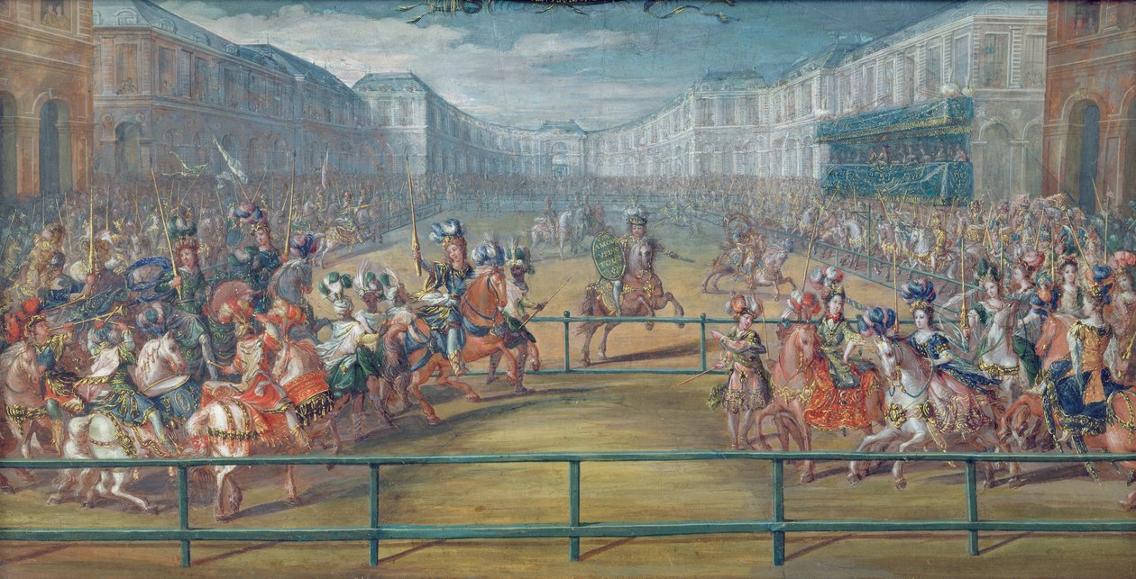 Carrousel van Amazones in 1682 door French School