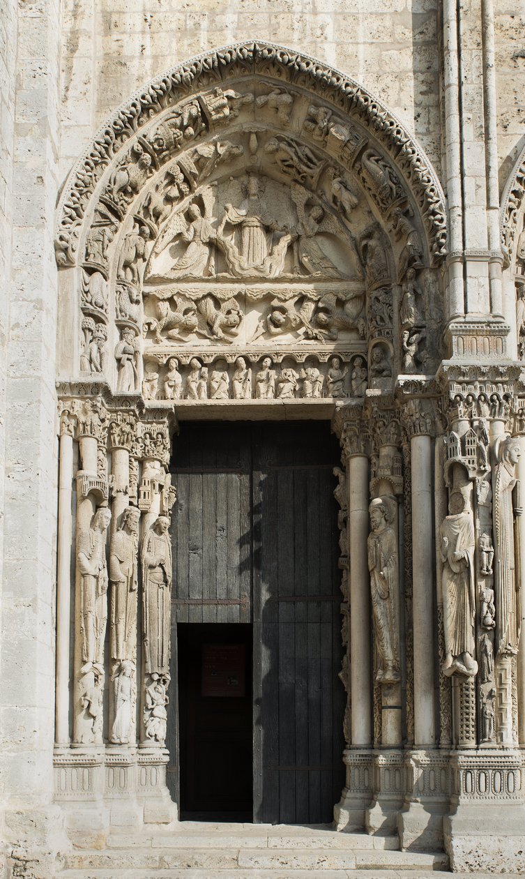 Kathedraal van Chartres, baai links van de koninklijke poort naar het westen, genaamd de beklimming door French School