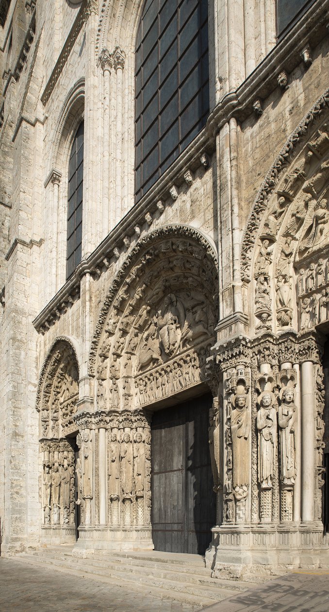 Kathedraal van Chartres, koninklijke portaal westgevel door French School
