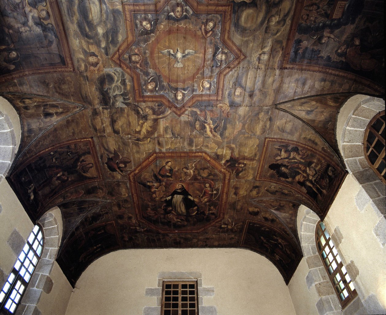 Plafond van het voormalige Dominicanenklooster (ziekenhuis) (1664). 17e-eeuwse schildering. Dinan door French School