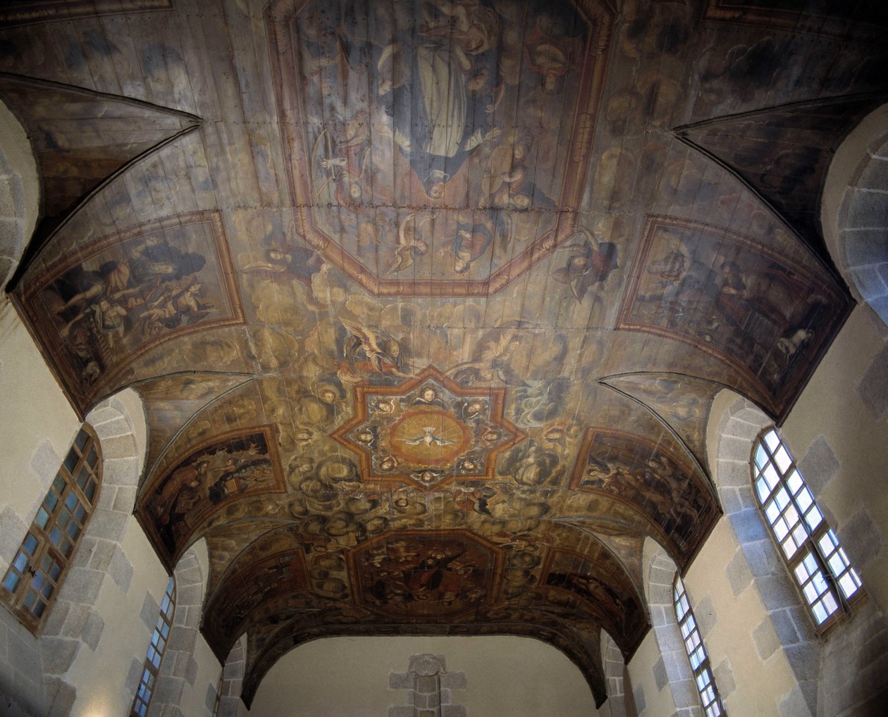 Plafond van het voormalige Dominicanenklooster (ziekenhuis) (1664). 17e-eeuwse schildering. Dinan, Côtes-d
