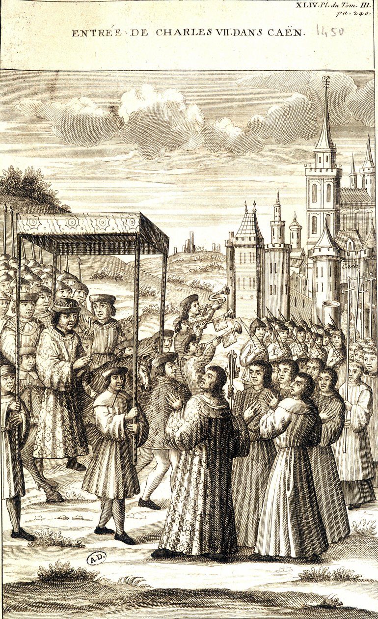 Karel VII kwam Caen binnen in 1450 door French School