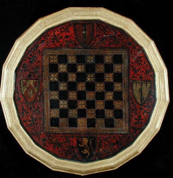 Schaakbord met vier wapenschilden, ca.1400-30 door French School