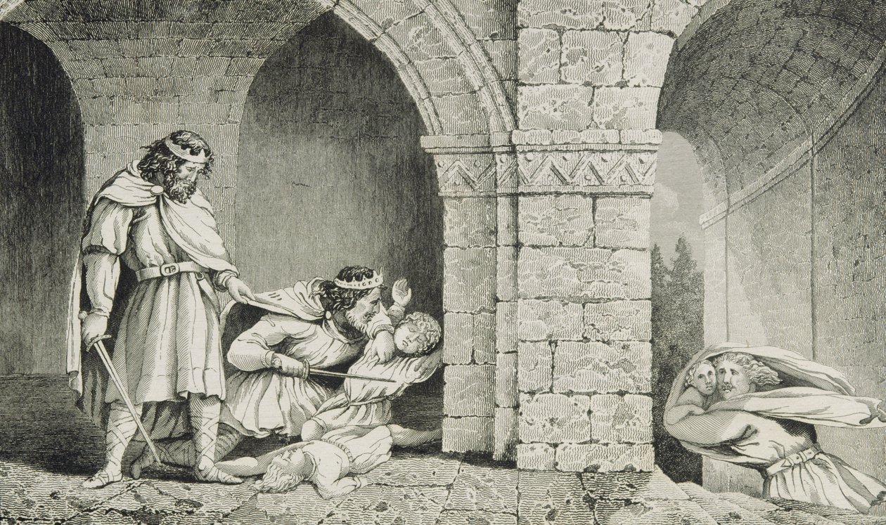 Childebert I (c.498-588) bij de moord op de erfgenamen van zijn broers, uit 