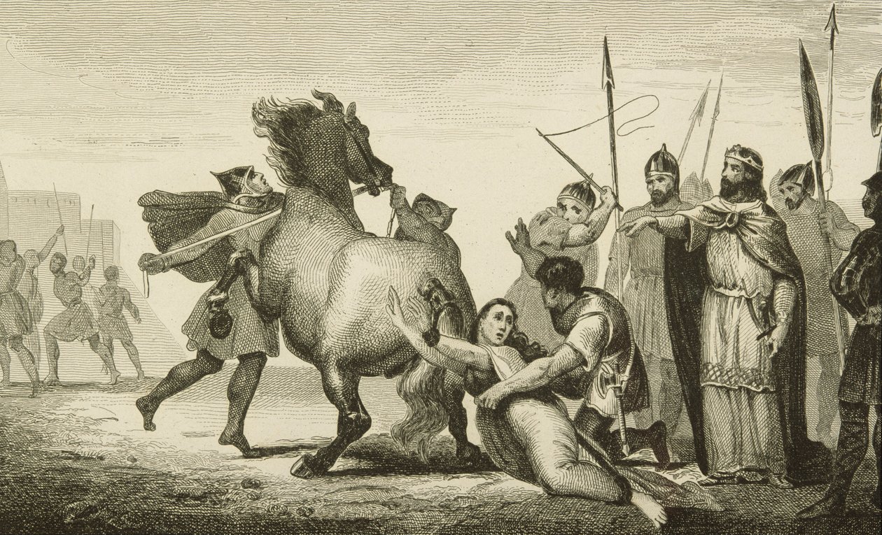 Clotaire II bij de executie van koningin Brunhilda, uit 