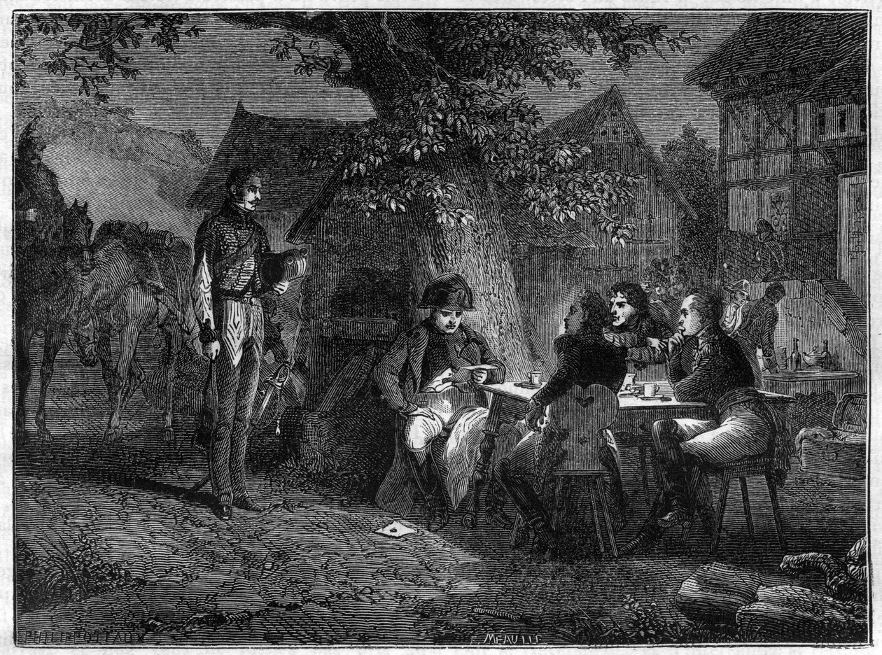 Koude Bloed van Napoleon die hoort van de ongelukkige slag bij Dennewitz (Duitsland) op 8 september door French School