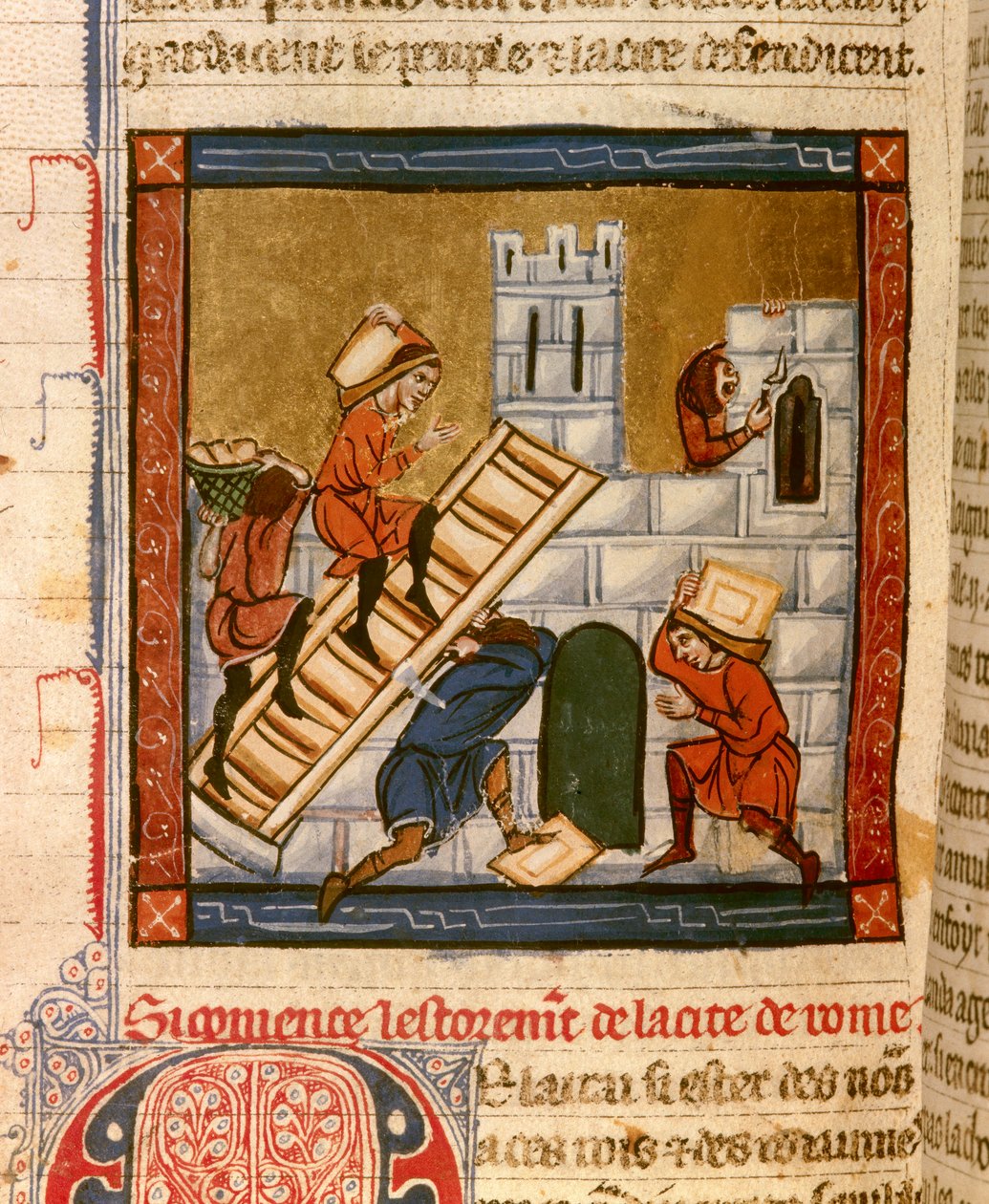 Bouw van Rome. Miniatuur uit het manuscript 