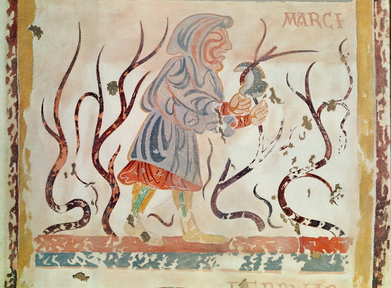 Kopie van een middeleeuws origineel dat maart uitbeeldt, uit de Bezigheden van de Maanden, uit de Chapelle de Pritz, Laval door French School