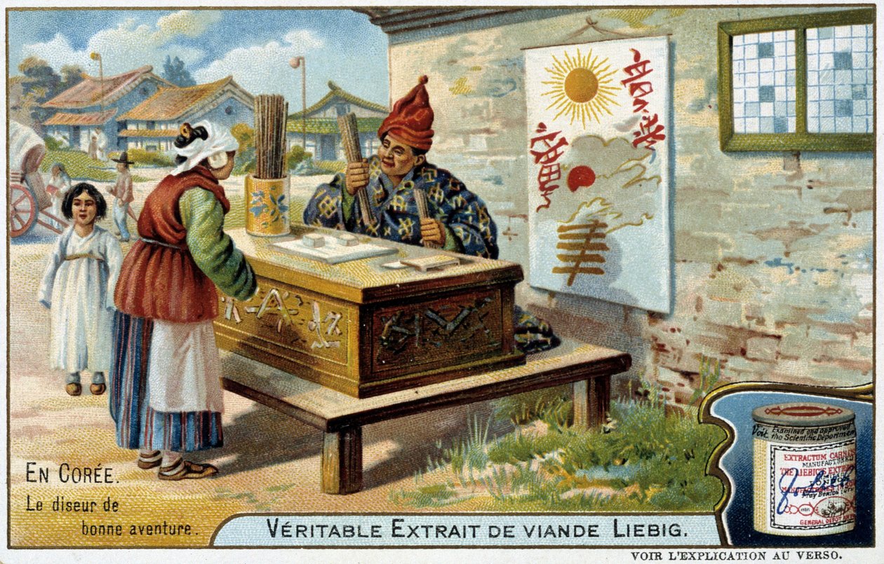 Korea: de waarzegger - chromo. Liébig, ca. 1900 door French School